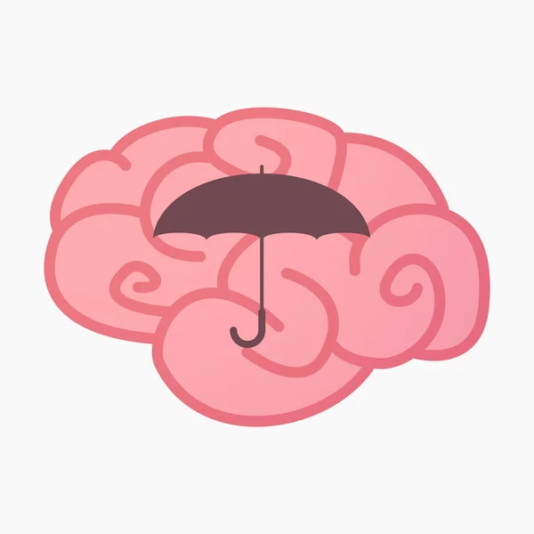 우산으로 고립된 뇌 — 스톡 벡터