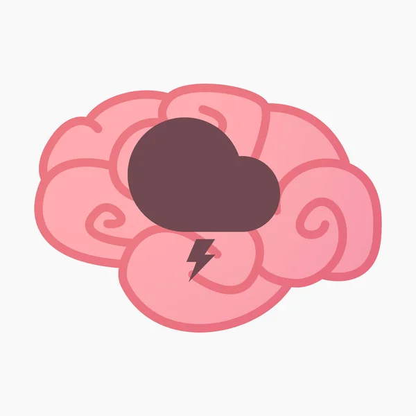 Ізольований мозок з грозовою хмарою — стоковий вектор
