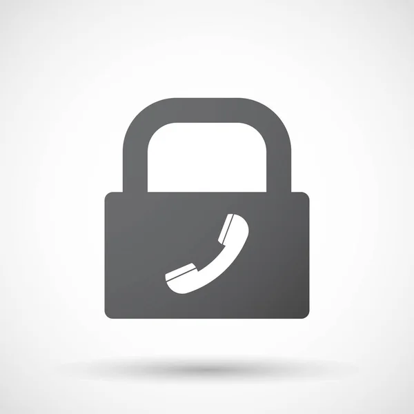 Geïsoleerde lock pad met een telefoon — Stockvector