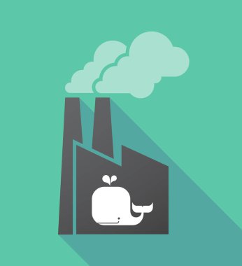 Bir balina ile uzun gölge fabrika