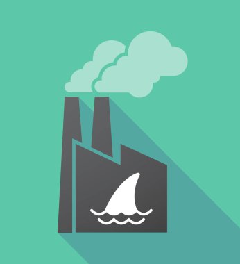 Köpekbalığı yüzgeci ile uzun gölge fabrika