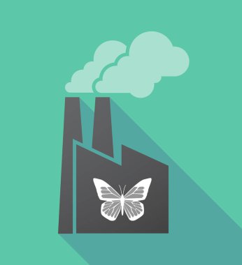 Bir kelebek ile uzun gölge fabrika