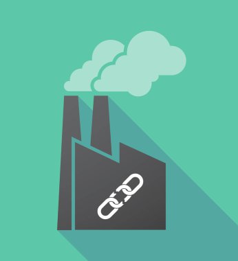 Kırık bir zincir ile uzun gölge fabrika