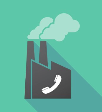 Uzun bir telefon ile gölge fabrika