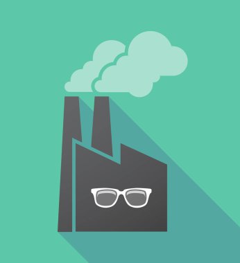 Uzun bir gözlük ile gölge fabrika