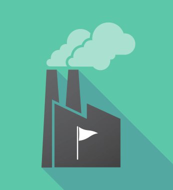 Bir golf bayrak ile uzun gölge fabrika