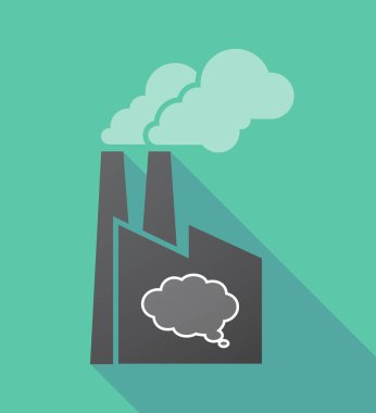 Uzun bir çizgi roman bulut balon ile gölge fabrika