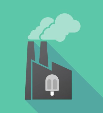 Uzun gölge fabrika bir dondurma ile