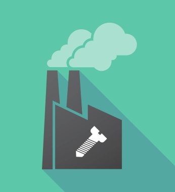 Uzun gölge fabrika bir vida ile