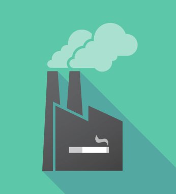 Bir sigara ile uzun gölge fabrika