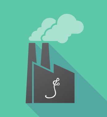 Ebola işareti uzun gölge fabrika