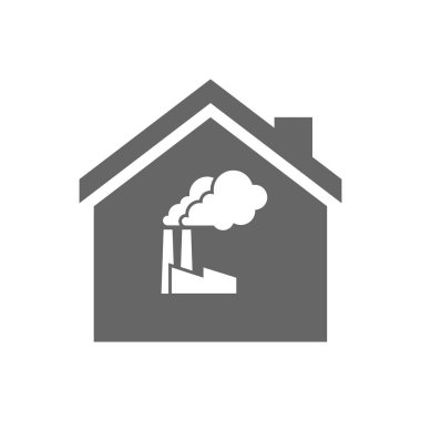 Bir fabrika ile izole ev