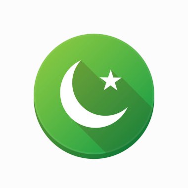 İslam'ın işareti ile izole düğmesi