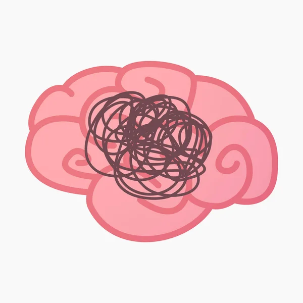 Isoliertes Gehirn mit einem Doodle — Stockvektor