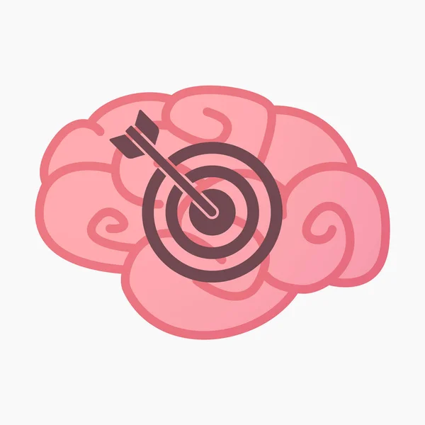 Cérebro isolado com uma placa de dardo —  Vetores de Stock
