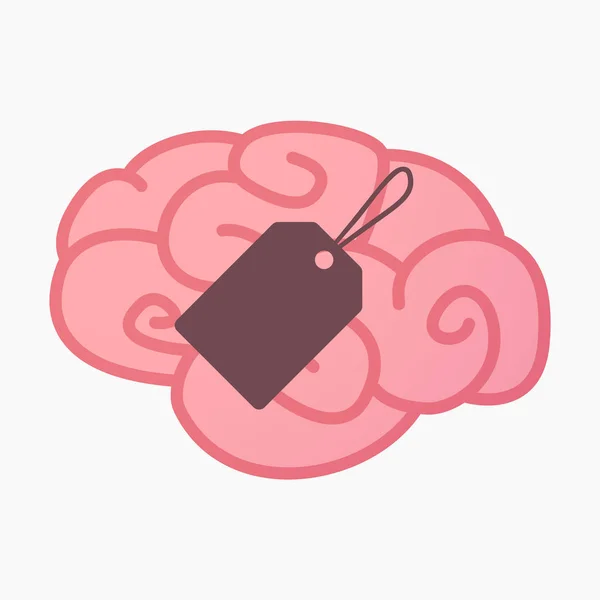 Geïsoleerde hersenen met een label — Stockvector