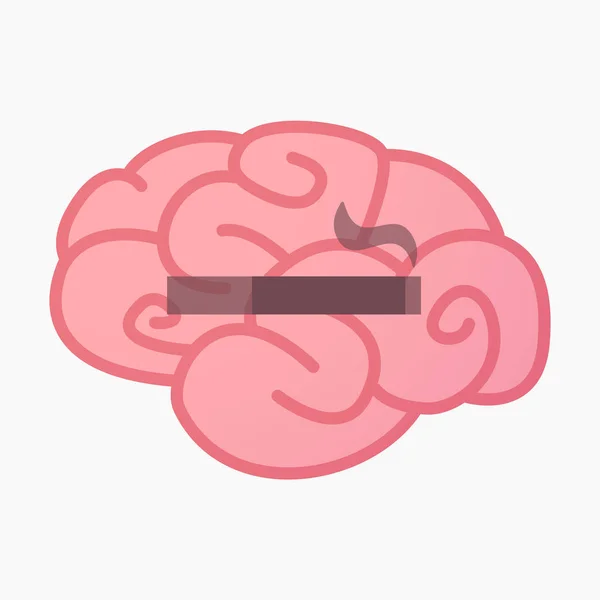 一根烟，孤立的大脑 — 图库矢量图片