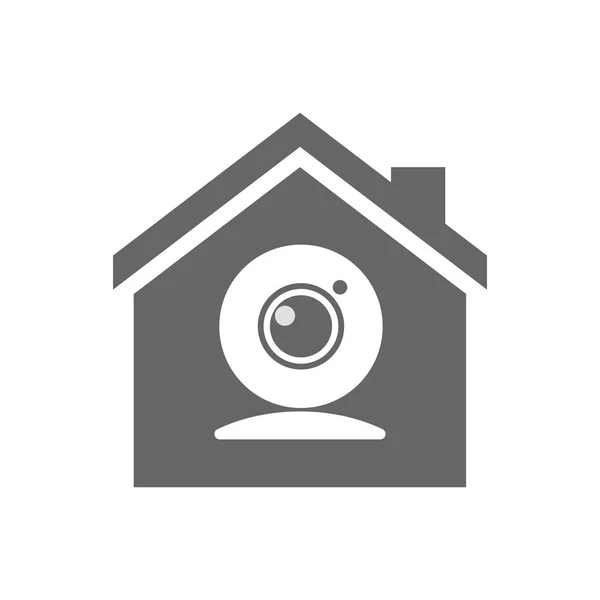 Bir web kamerası ile izole ev — Stok Vektör
