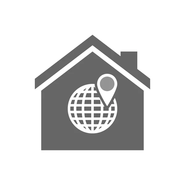 Maison isolée avec un globe terrestre — Image vectorielle