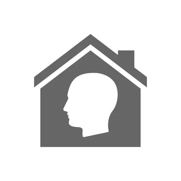 Casa isolata con testa maschile — Vettoriale Stock