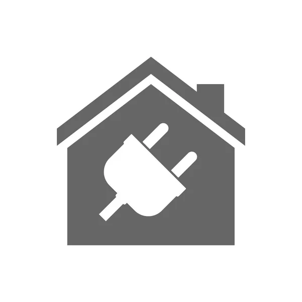 Isoliertes Haus mit Stecker — Stockvektor
