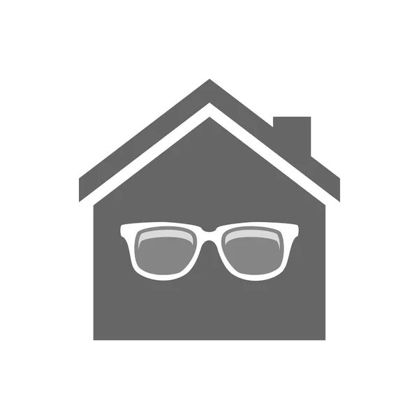 Isoliertes Haus mit einer Brille — Stockvektor