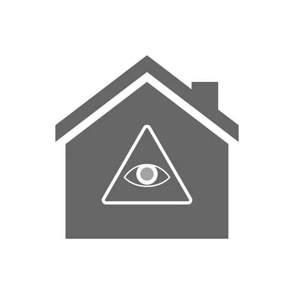 Isolated house with an all seeing eye — Stock Vector