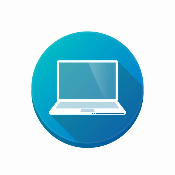 Geïsoleerde knop met een laptop — Stockvector