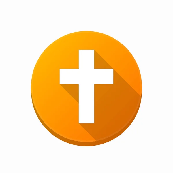 Na białym tle przycisk z chrześcijańskiej krzyż — Wektor stockowy