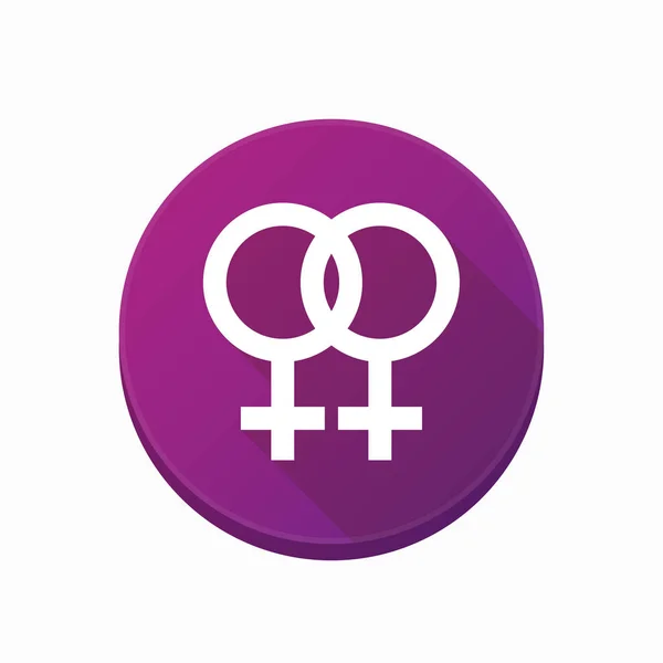 Geïsoleerde knop met een lesbische teken — Stockvector