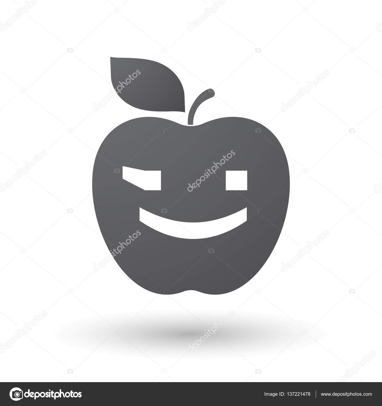 ウインク テキスト顔の絵文字と孤立したアップル ストックベクター C Jpgon