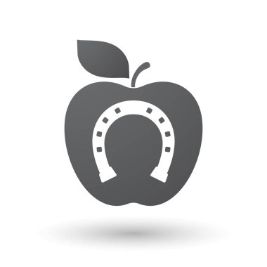 Bir nal işareti ile izole elma