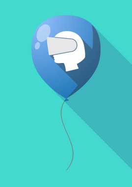 Uzun gölge balon bir sanal giyen bir kadın başı ile realit