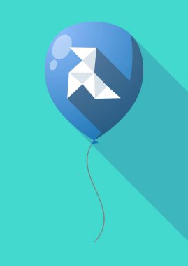 Uzun gölge balon bir kağıt kuş ile