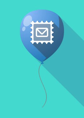 Uzun gölge balon bir posta damgası işareti ile