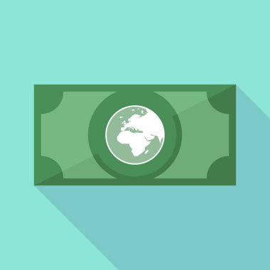 Uzun gölge banknot bir Asya, Afrika ve Avrupa bölgeleri ile 