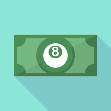 Uzun gölge banknot bir havuz topu ile