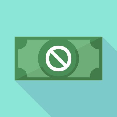 Uzun gölge banknot yasak işareti