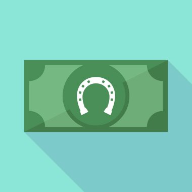 Uzun gölge banknot bir at nalı işareti ile