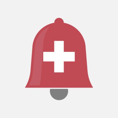 İsviçre bayrağı ile izole çan