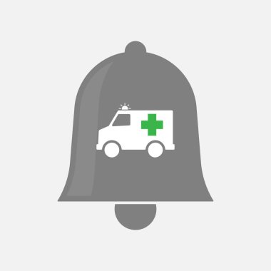 Bir ambulans simge ile izole çan