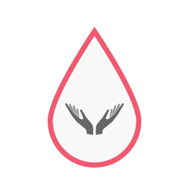 İzole kan damla sunan iki elinle