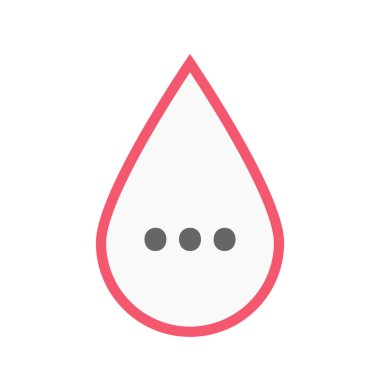 İzole kan damla bir üç nokta ortografik işareti ile