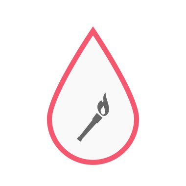 İzole kan ile bir el feneri simgesi bırak