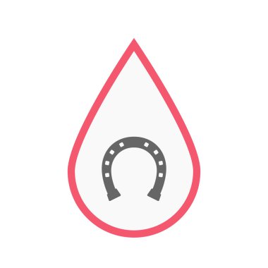 İzole kan damla bir at nalı işaretiyle