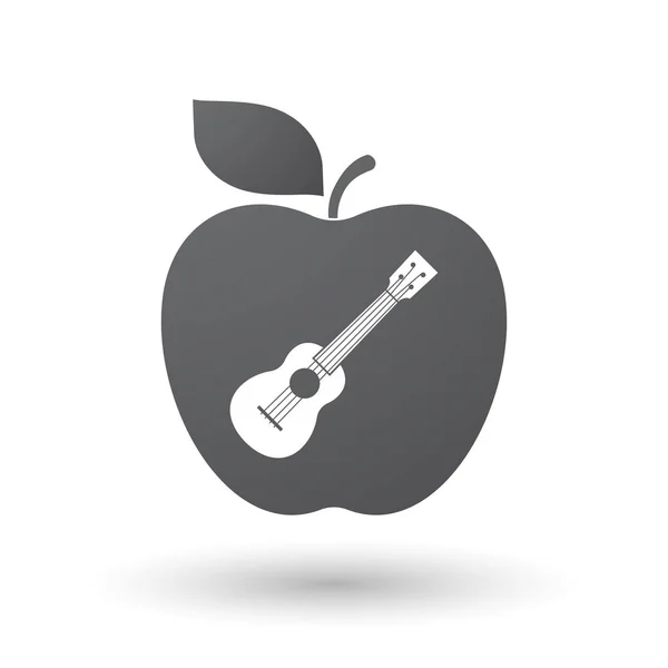 Izolované apple se ukulele — Stockový vektor