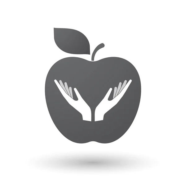 İki elle sunan izole elma — Stok Vektör