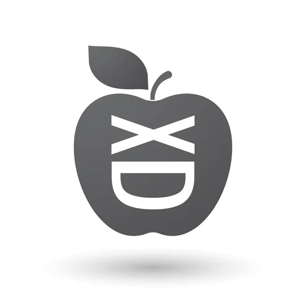 Pomme isolée avec un visage texte riant — Image vectorielle