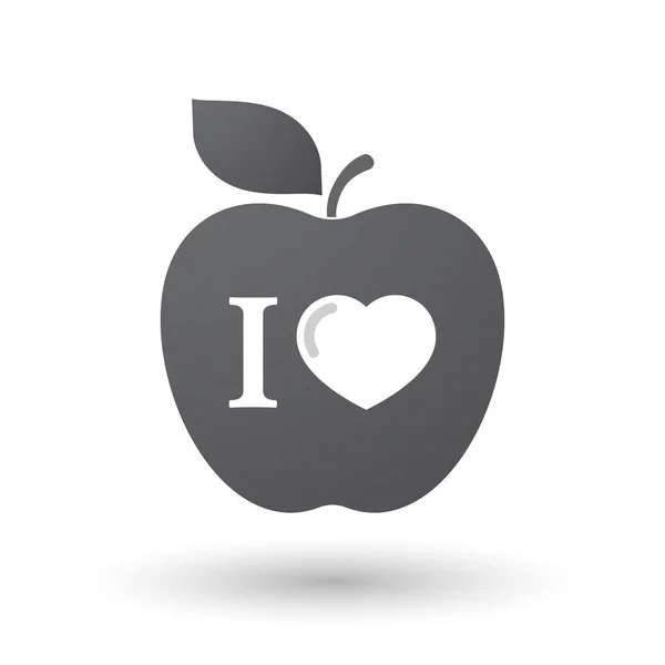 「好き」グリフに孤立したアップル — ストックベクタ