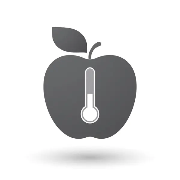 Izolované jablko s ikonkou teploměru — Stockový vektor